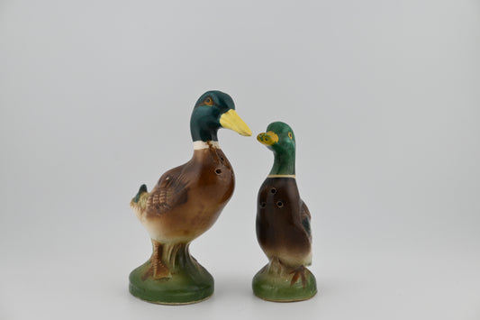 Vintage 1950s Ceramic Mallard Salt and Pepper Shakers