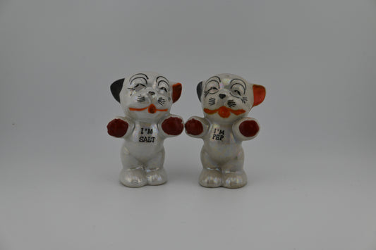 Vintage 1950s Ceramic Bonzo The Dog "I'm Salt" "I'm Pep." Salt & Pepper Shakers Set – Made In Japan