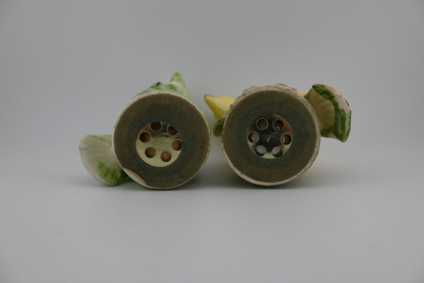 Vintage 1970s Yellow & Green Birds Salt and Pepper Shakers Set