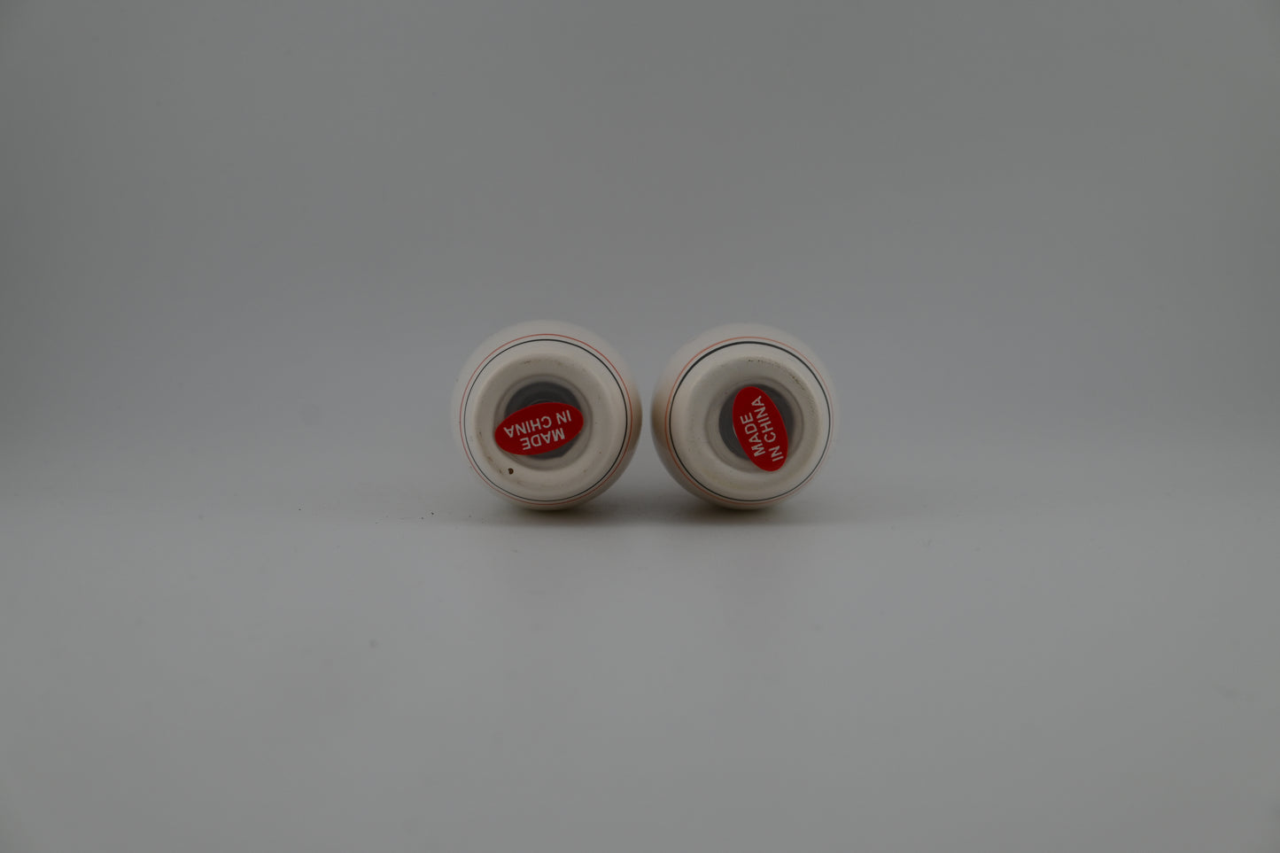 Vintage 1950s Red and White Bowling Pin Salt and Pepper Shakers Set