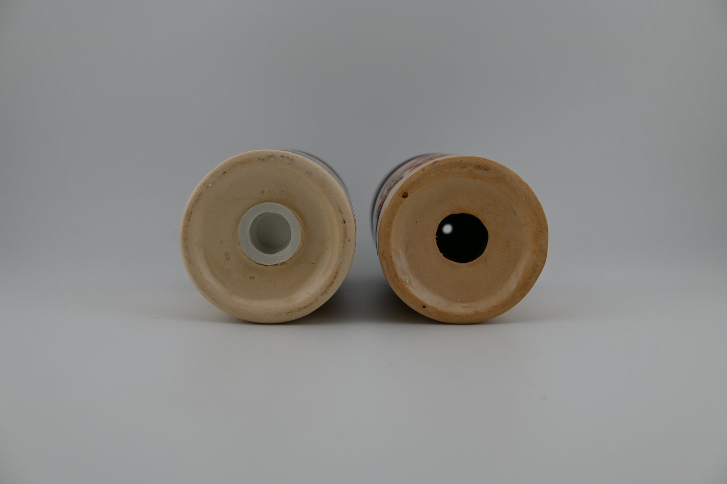 Vintage Buckwheat Stoneware Salt & Pepper Shaker Set - Brown & Tan