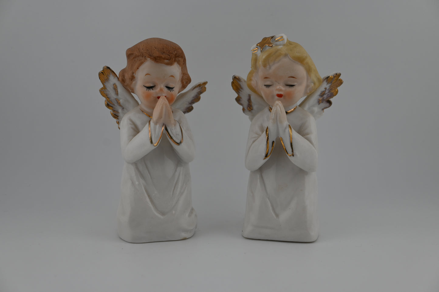 Vintage 1950s Hand-Painted Praying Angel Salt & Pepper Shakers - Made In Japan