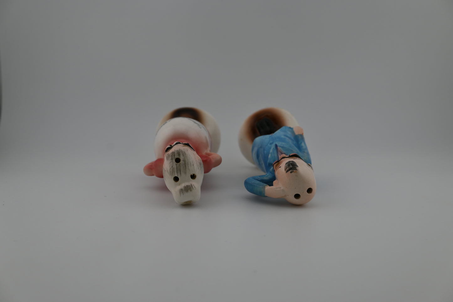 Vintage 1970s Ceramic Enesco “You And Your Once More For Old Times’ Sake!” Salt & Pepper Shaker Set