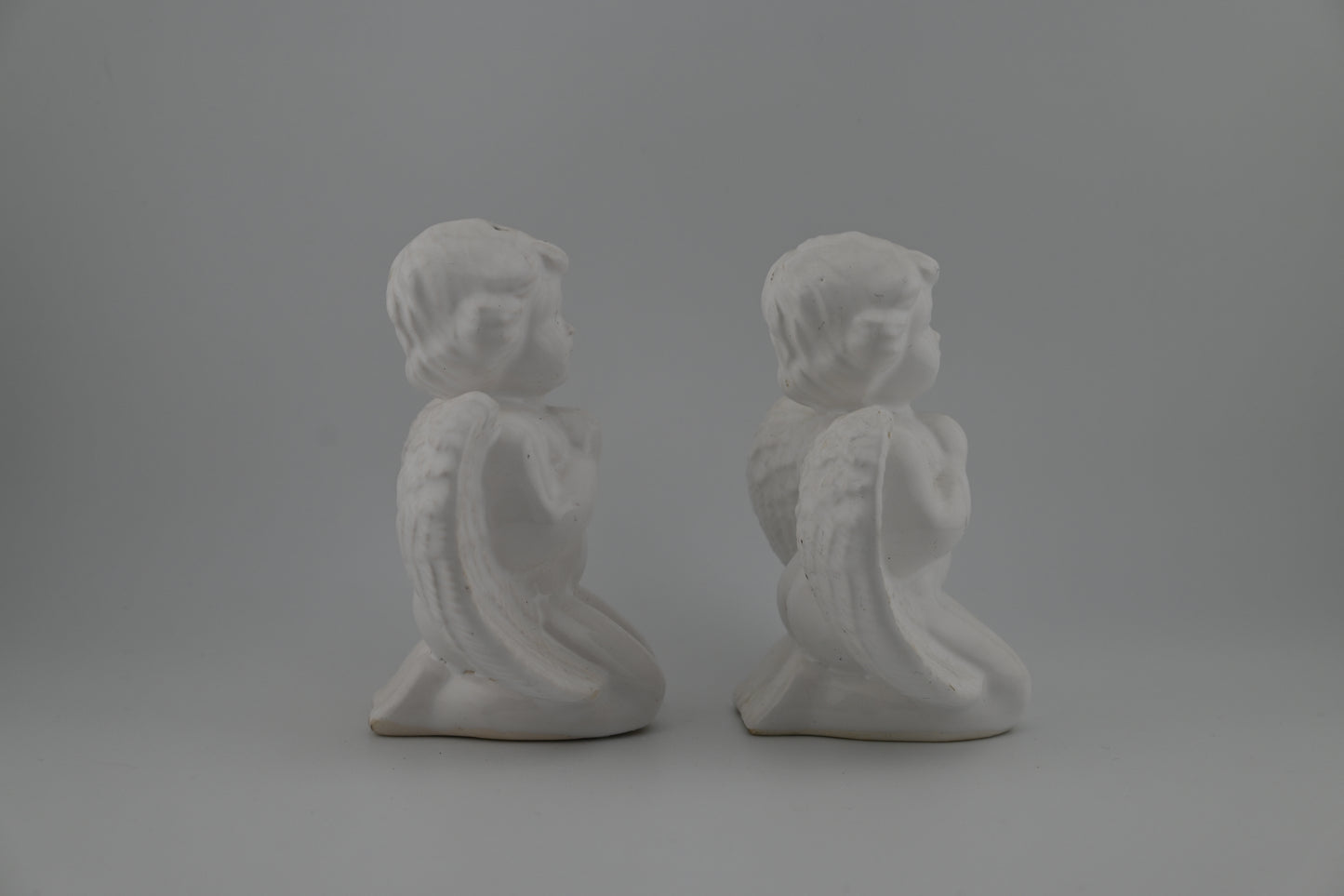 Vintage Praying Baby Angels White Porcelain Rare Salt & Pepper Shaker Set