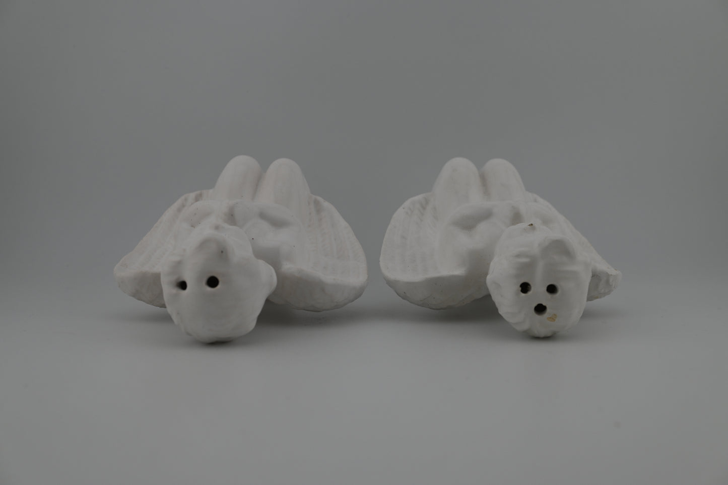 Vintage Praying Baby Angels White Porcelain Rare Salt & Pepper Shaker Set